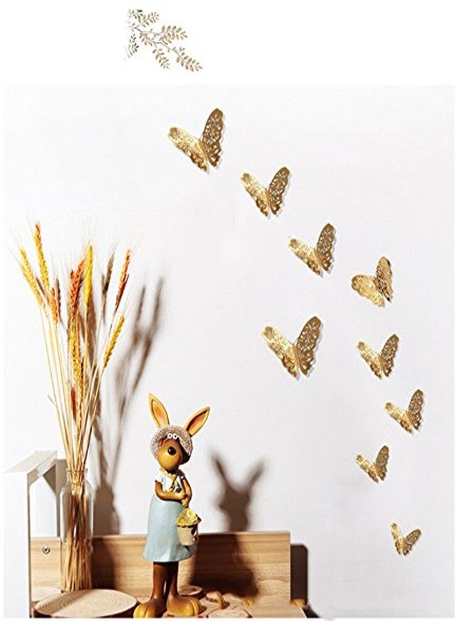 BHOOLU&GOOLU P S Retail 3D PVC Butterflies Animal Wall Stickers (Metallic Golden) - 12pcs - Image 5